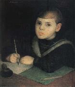 Diego Rivera The Child Writing the word oil